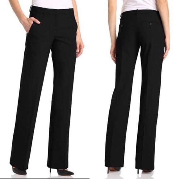 Theory Emery Wide Leg Wool Pants Black 00 - Picture 1 of 10